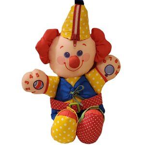 1990 Fisher Price Cloth Doll Happy Clown Play Doll Learning Toy